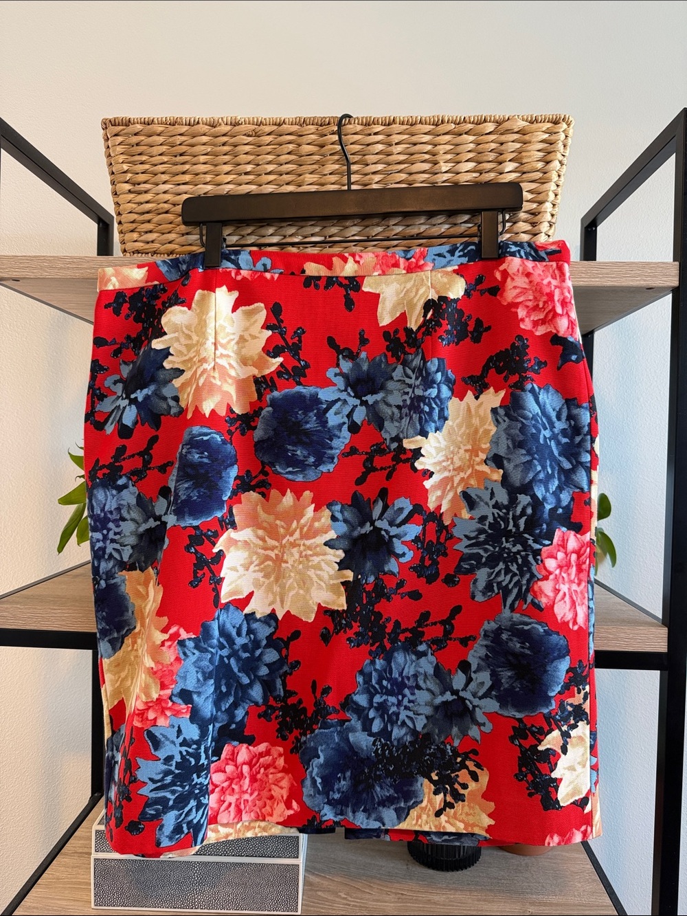 Talbots Woven Watercolor Floral Print A-line Skirt, 14W